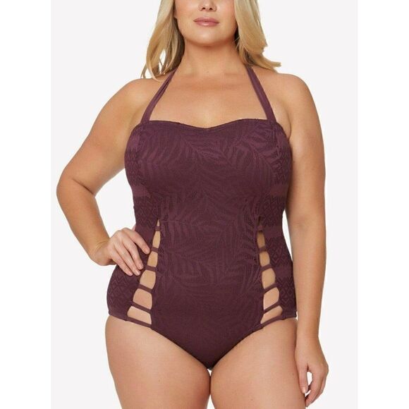 Jessica Simpson Plus-Size One-Piece Swimsuit 1X‎ - Picture 1 of 2